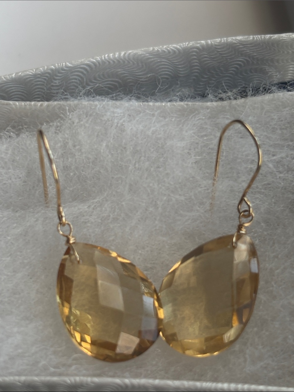 14K Gold Citrine Earrings